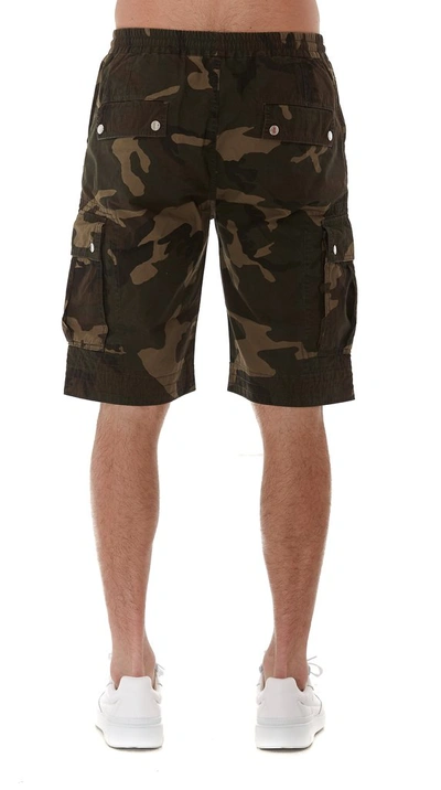 Shop Balmain Camouflage Shorts In Green
