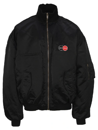 Shop Balenciaga Uniform Bomber Jacket In Black