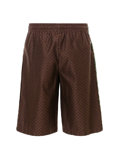 Shop Gucci Mini Gg Bermuda Shorts In Brown