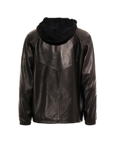 Shop Gucci Leather Jacket In Black