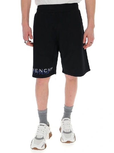 Shop Givenchy Logo Shorts In Black