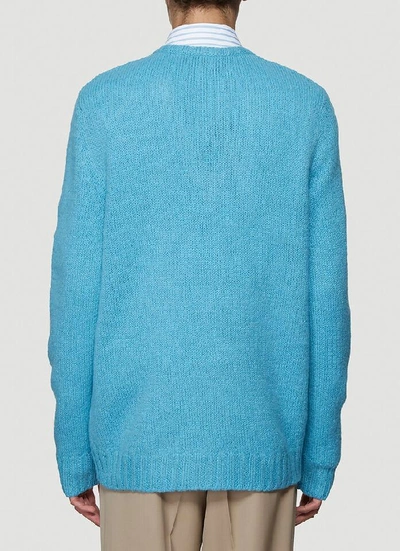 Shop Gucci Logo Patch Sweater In Blue