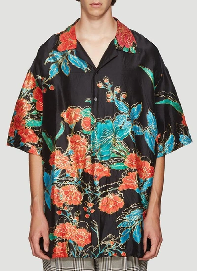 Shop Gucci Oversized Floral Print Shirt In Multi