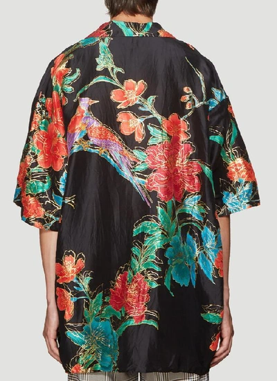 Shop Gucci Oversized Floral Print Shirt In Multi