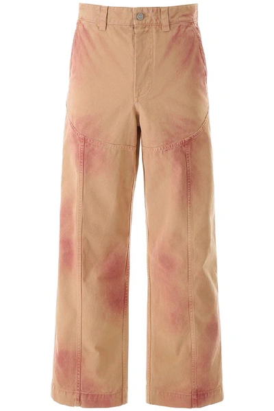 Shop Jacquemus Terraio Spray Paint Trousers In Orange
