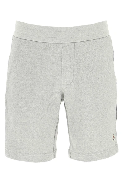 Shop Moncler Stripe Trim Track Shorts In Grey