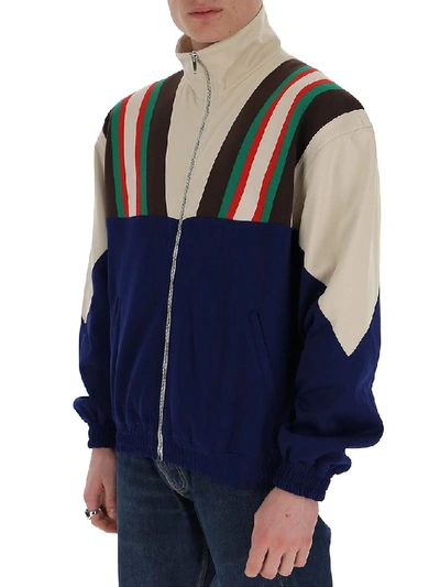 Shop Gucci Zip Up Jacket In Multi