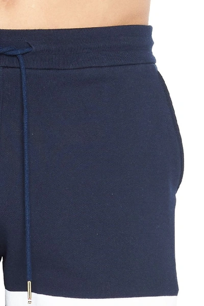 Shop Thom Browne Four Bar Sweat Shorts In Blue
