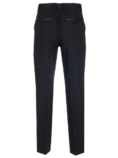 Shop Burberry Straight Leg Trousers In Black