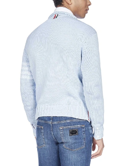 Shop Thom Browne Intarsia Dolphin Sweater In Blue