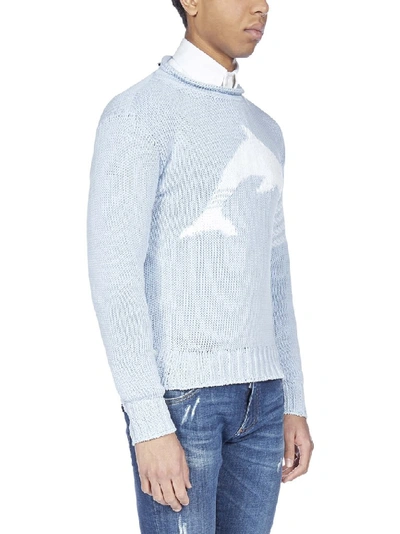 Shop Thom Browne Intarsia Dolphin Sweater In Blue