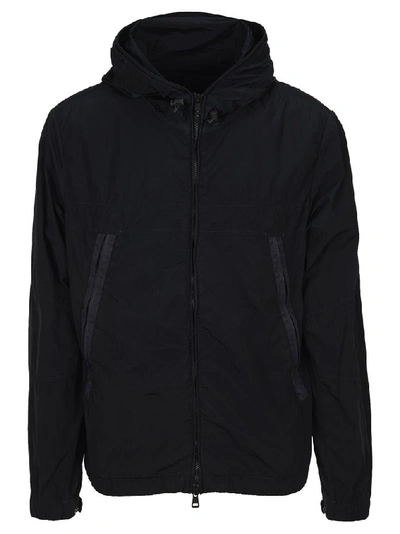 Shop Moncler Zip Up Hooded Jacket In Navy