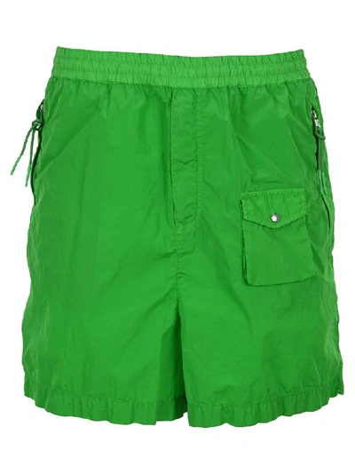 Shop Moncler Genius Moncler 1952 Pocketed Logo Patch Shorts In Green