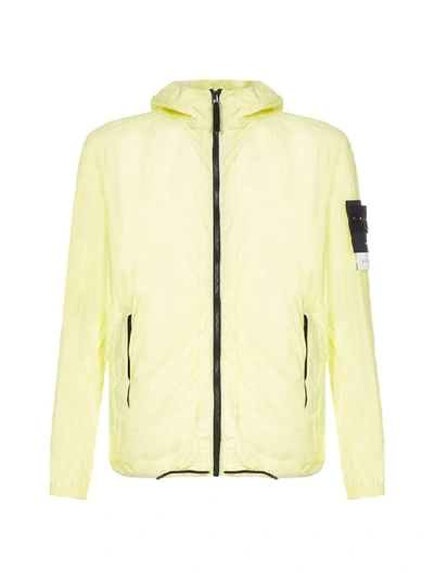 Shop Stone Island Logo Jacket In Yellow