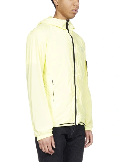 Shop Stone Island Logo Jacket In Yellow