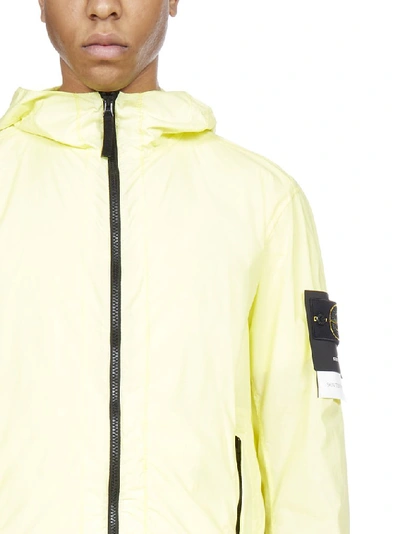 Shop Stone Island Logo Jacket In Yellow