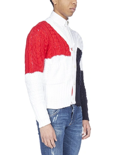 Shop Thom Browne Colour Block Cardigan In Multi