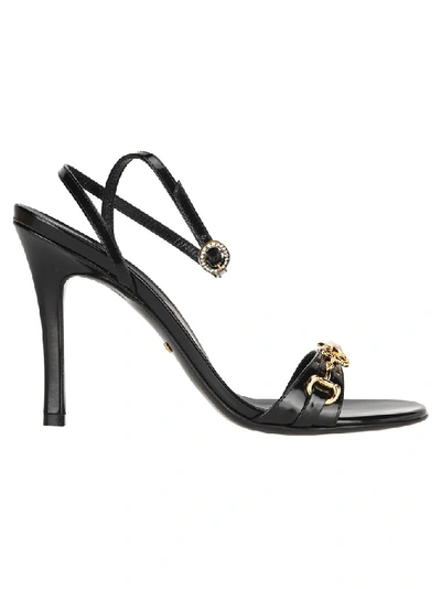 Shop Gucci Horsebit Heeled Sandals In Black