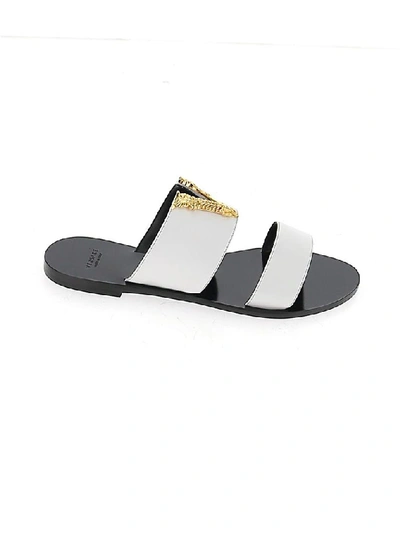 Shop Versace Virtus Slip-on Sandals In Multi