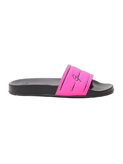 Shop Versace Logo Slides In Pink