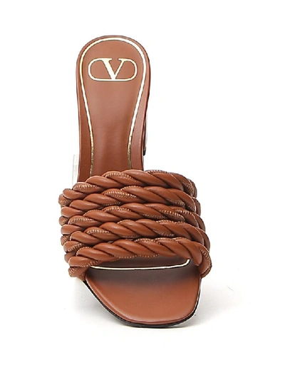 Shop Valentino The Rope 60 Sandals In Brown