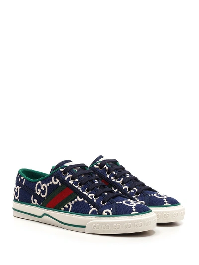 Shop Gucci Tennis 1977 Low Top Sneakers In Blue