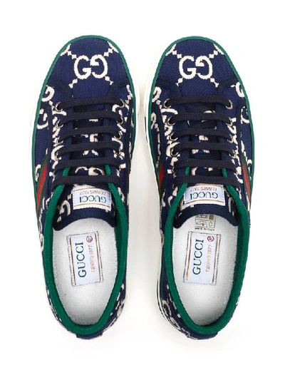Shop Gucci Tennis 1977 Low Top Sneakers In Blue