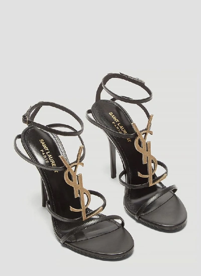 Shop Saint Laurent Cassandra Sandals In Black