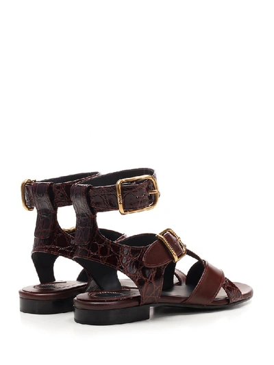 Shop Chloé Daisy Flat Sandals In Brown