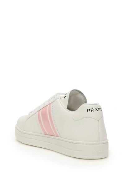 Shop Prada Logo Sneakers In White