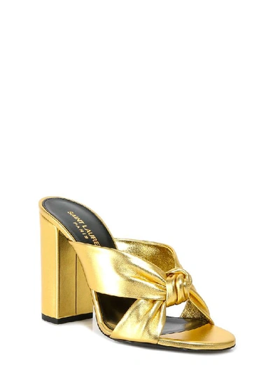 Shop Saint Laurent Loulou Sandals In Gold