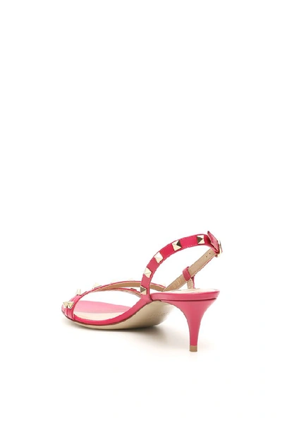Shop Valentino Garavani Rockstud Slingback Sandals In Pink