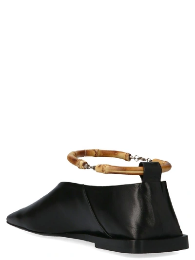 Shop Jil Sander Bamboo Anklet Flat Shoes In Black