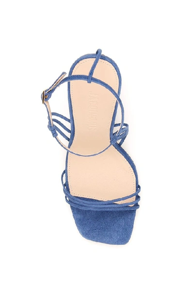 Shop Jacquemus Heeled Sandals In Blue