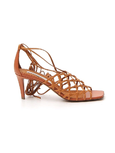 Shop Stella Mccartney Woven Sandals In Brown