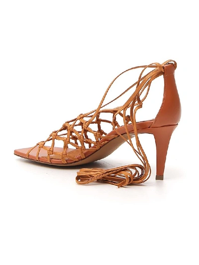 Shop Stella Mccartney Woven Sandals In Brown