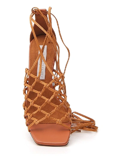 Shop Stella Mccartney Woven Sandals In Brown