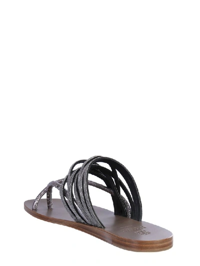 Shop Brunello Cucinelli Precious Strap Sandals In Silver