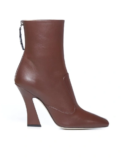 Shop Fendi Heeled Boots In Red