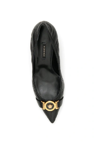 Shop Versace Logo Pumps In Black