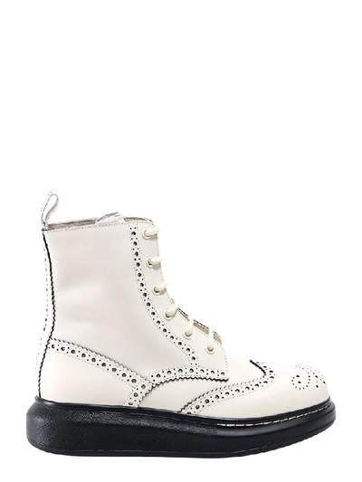 Shop Alexander Mcqueen Lace Up Ankle Boots In White