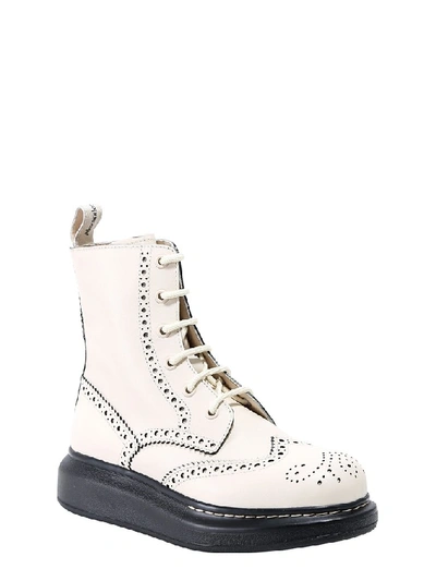 Shop Alexander Mcqueen Lace Up Ankle Boots In White