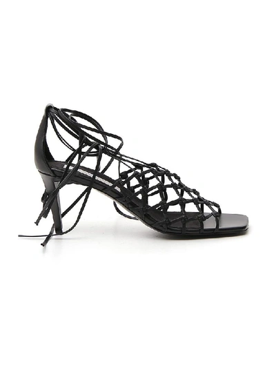 Shop Stella Mccartney Woven Sandals In Black