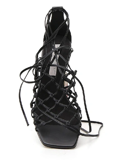 Shop Stella Mccartney Woven Sandals In Black