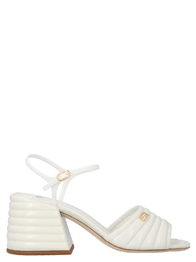 Shop Fendi Promenade Ankle Strap Sandals In White