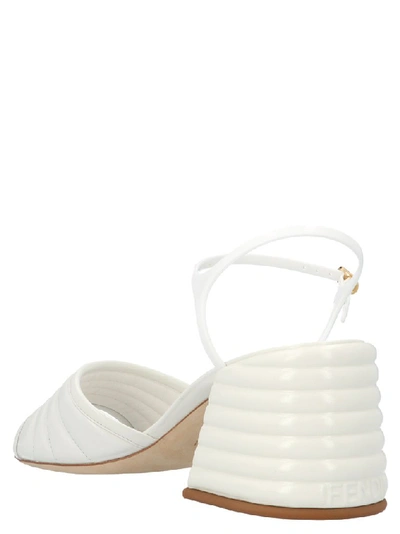 Shop Fendi Promenade Ankle Strap Sandals In White