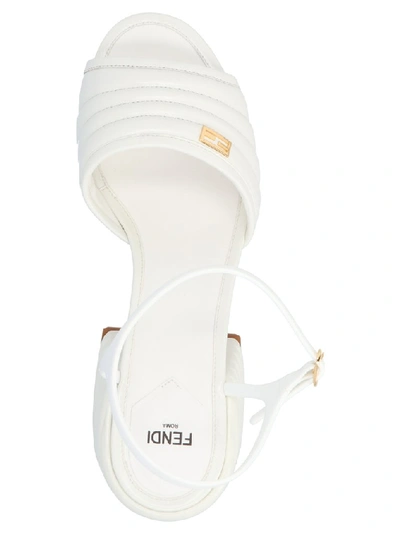 Shop Fendi Promenade Ankle Strap Sandals In White