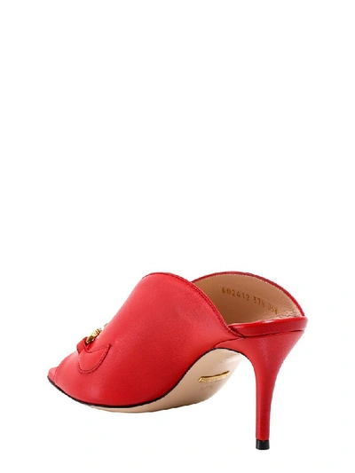 Shop Gucci Zumi Open Toe Mules In Red