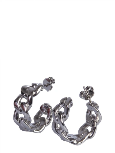 Shop Maison Margiela Chain Studded Earrings In Silver