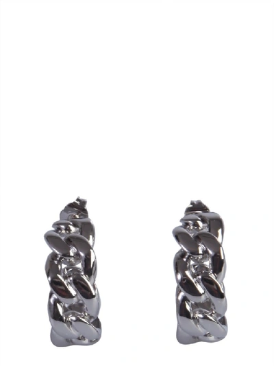 Shop Maison Margiela Chain Studded Earrings In Silver